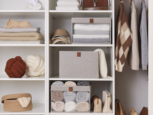 Closet Storage Bins with Clear Window and Handles, 3 Pack