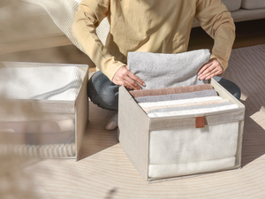 Closet Storage Bins with Clear Window and Handles, 3 Pack