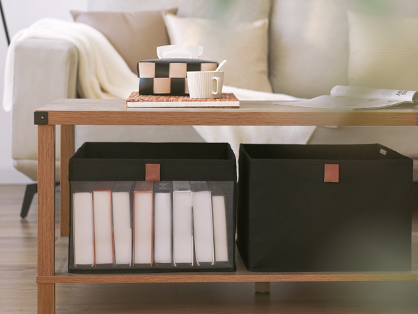 Closet Storage Bins with Clear Window and Handles, 3 Pack