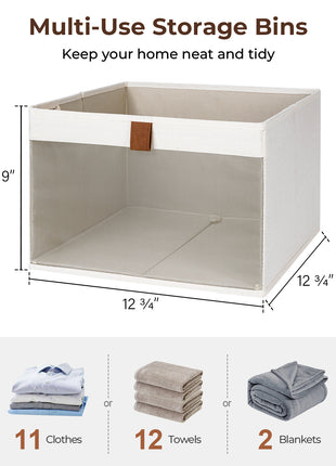 Closet Storage Bins with Clear Window and Handles, 3 Pack