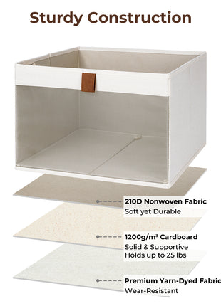 Closet Storage Bins with Clear Window and Handles, 3 Pack