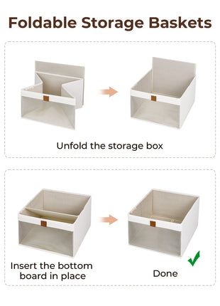 Closet Storage Bins with Clear Window and Handles, 3 Pack