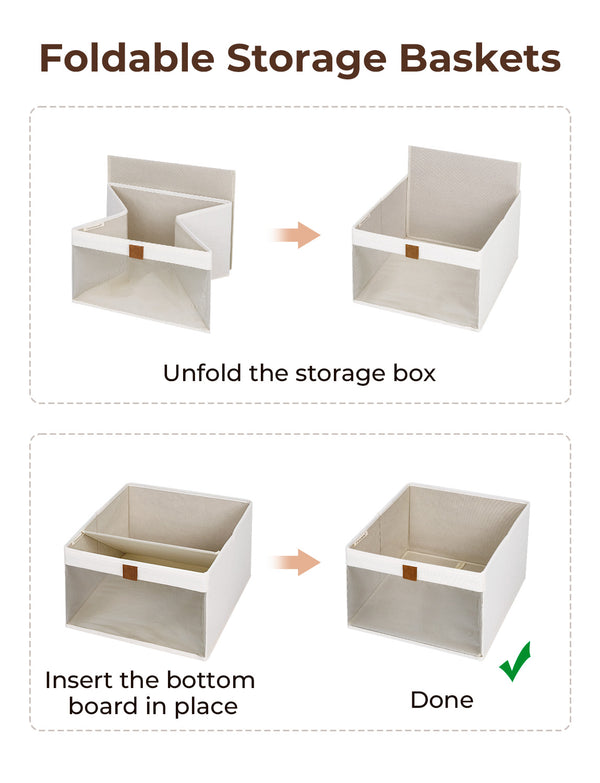 Closet Storage Bins with Clear Window and Handles, 3 Pack