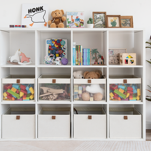 Closet Storage Bins with Clear Window and Handles, 3 Pack