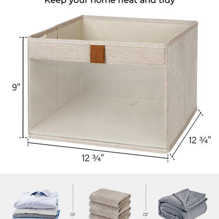 StorageWorks Closet Storage Bins with Clear Window and Handles, 3 Pack