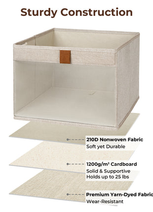 Closet Storage Bins with Clear Window and Handles, 3 Pack