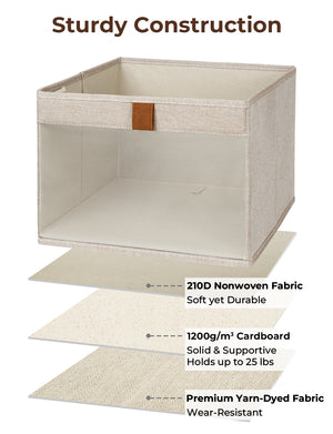 Closet Storage Bins with Clear Window and Handles, 3 Pack