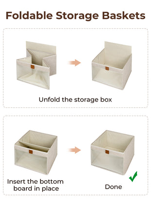 Closet Storage Bins with Clear Window and Handles, 3 Pack