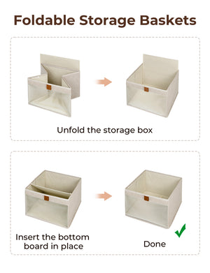 Closet Storage Bins with Clear Window and Handles, 3 Pack