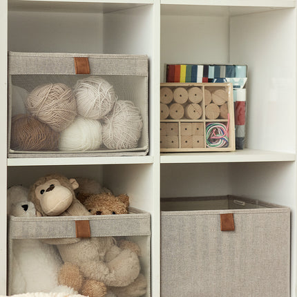 StorageWorks Closet Storage Bins with Clear Window and Handles, 3 Pack