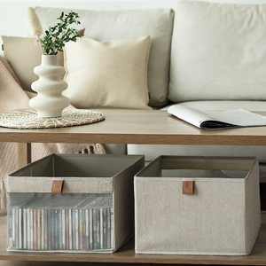 Closet Storage Bins with Clear Window and Handles, 3 Pack