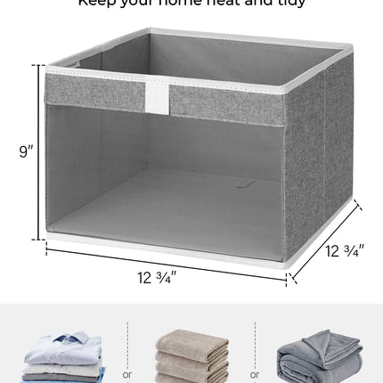 StorageWorks Closet Storage Bins with Clear Window and Handles, 3 Pack