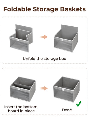 Closet Storage Bins with Clear Window and Handles, 3 Pack