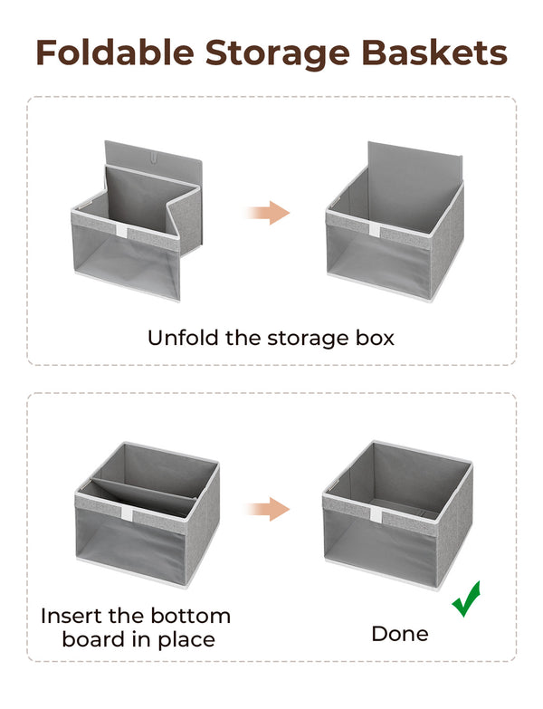 Closet Storage Bins with Clear Window and Handles, 3 Pack