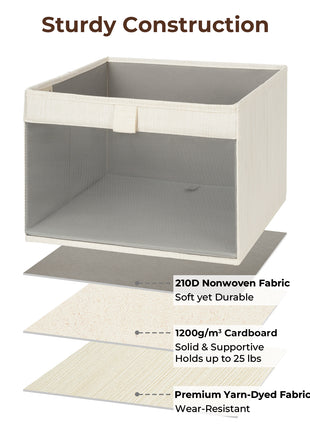 Closet Storage Bins with Clear Window and Handles, 3 Pack