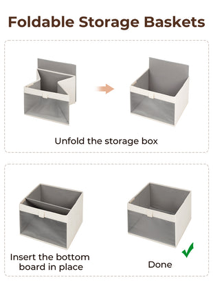 Closet Storage Bins with Clear Window and Handles, 3 Pack