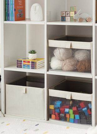 Closet Storage Bins with Clear Window and Handles, 3 Pack
