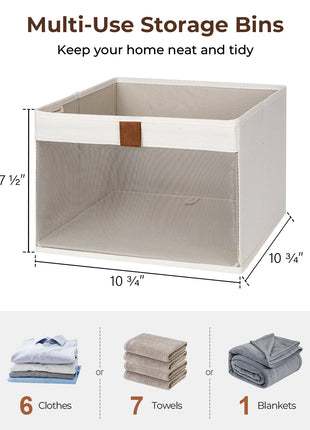 Closet Storage Bins with Clear Window and Handles, 3 Pack