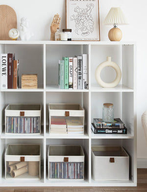 Closet Storage Bins with Clear Window and Handles, 3 Pack