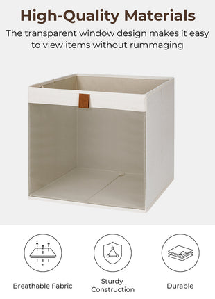 Closet Storage Bins with Clear Window and Handles, 3 Pack