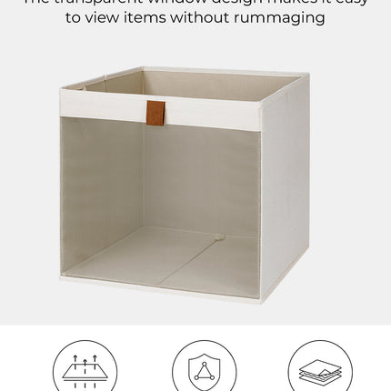 StorageWorks Closet Storage Bins with Clear Window and Handles, 3 Pack