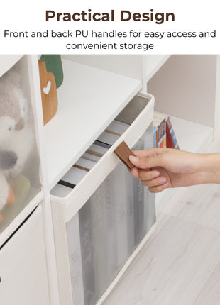 Closet Storage Bins with Clear Window and Handles, 3 Pack