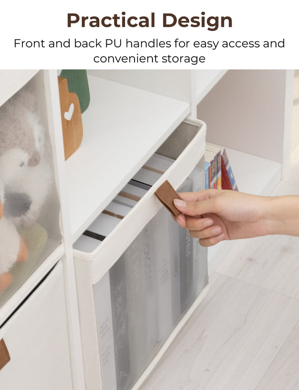 Closet Storage Cube with Clear Window and Handles, 3 Pack