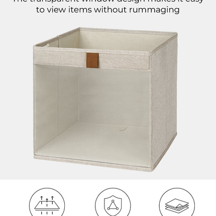 StorageWorks Closet Storage Bins with Clear Window and Handles, 3 Pack