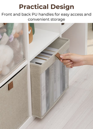 Closet Storage Bins with Clear Window and Handles, 3 Pack