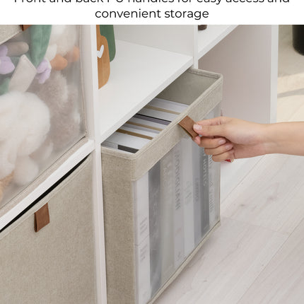 StorageWorks Closet Storage Bins with Clear Window and Handles, 3 Pack