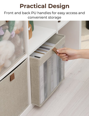 Closet Storage Cube with Clear Window and Handles, 3 Pack