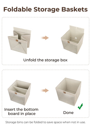 Closet Storage Bins with Clear Window and Handles, 3 Pack