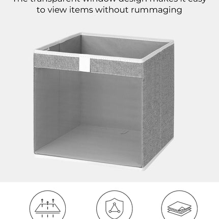 StorageWorks Closet Storage Bins with Clear Window and Handles, 3 Pack