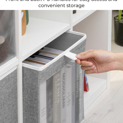 StorageWorks Closet Storage Bins with Clear Window and Handles, 3 Pack