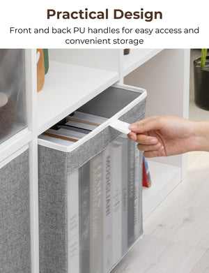 Closet Storage Cube with Clear Window and Handles, 3 Pack