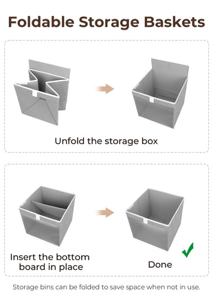 Closet Storage Bins with Clear Window and Handles, 3 Pack