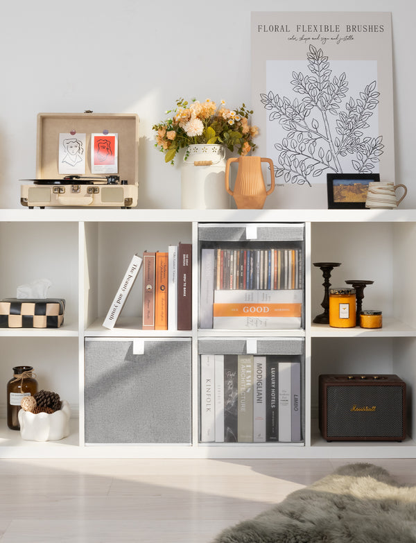 Closet Storage Cube with Clear Window and Handles, 3 Pack