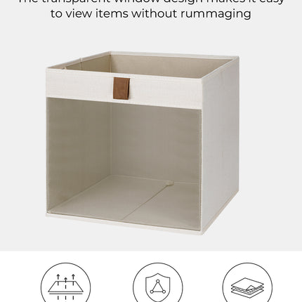 StorageWorks Closet Storage Bins with Clear Window and Handles, 3 Pack