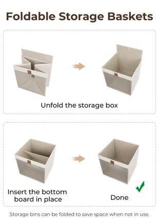 Closet Storage Bins with Clear Window and Handles, 3 Pack