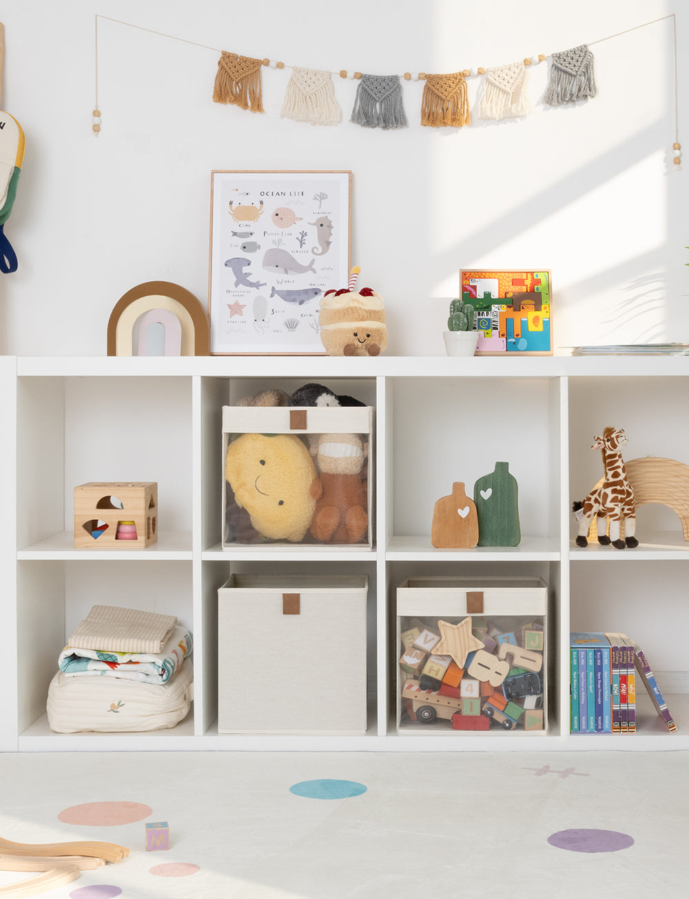 Closet Storage Cube with Clear Window and Handles, 3 Pack