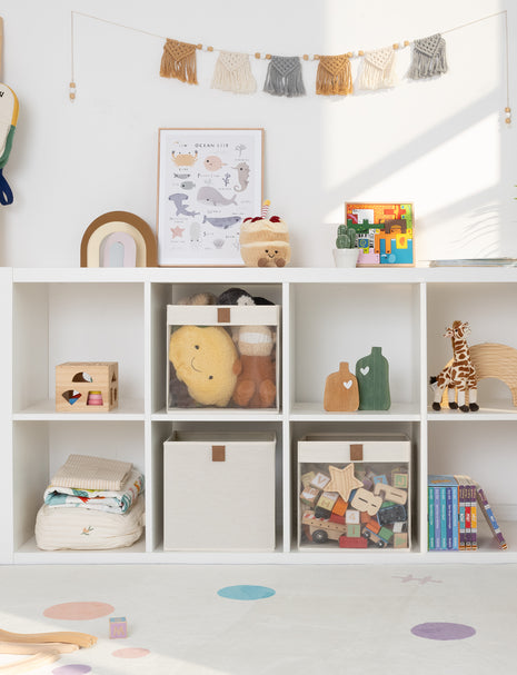 Closet Storage Cube with Clear Window and Handles, 3 Pack