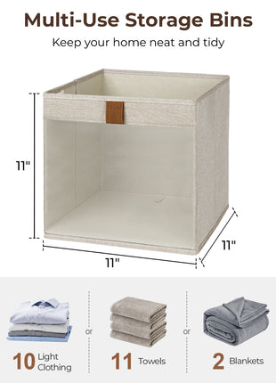 Closet Storage Bins with Clear Window and Handles, 3 Pack