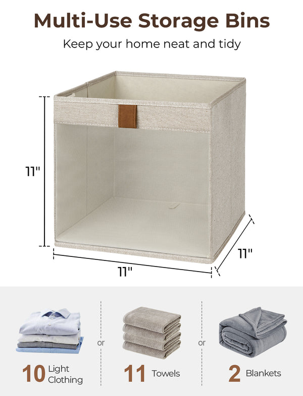 Closet Storage Cube with Clear Window and Handles, 3 Pack