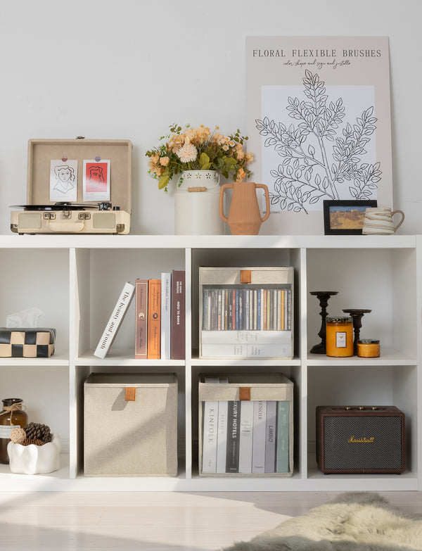 Closet Storage Cube with Clear Window and Handles, 3 Pack