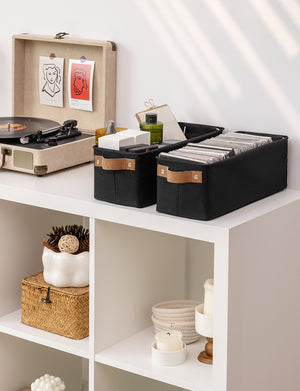 Narrow Storage Bins, Medium, Set of 2