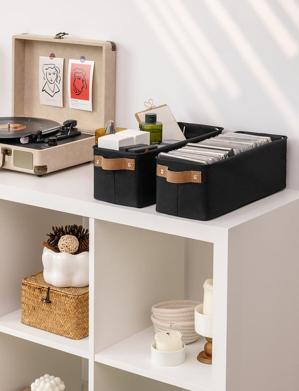 Narrow Storage Bins, Medium, Set of 2