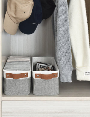 Narrow Storage Bins, Medium, Set of 2
