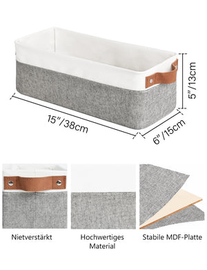 Narrow Storage Bins, Medium, Set of 2