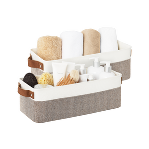 Narrow Storage Bins for Shelves, Large, Set of 2