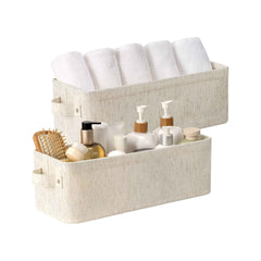 Narrow Storage Bins, Cotton Linen, 2-Pack(Copy)
